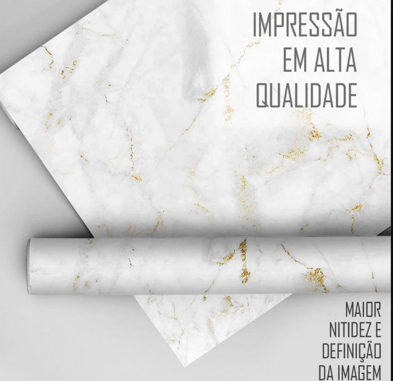 Adesivo de Parede 3mx60cm Lavável para Sala Quarto Cozinha de Mármore Vinil