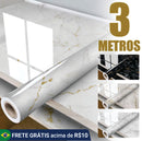 Adesivo de Parede 3mx60cm Lavável para Sala Quarto Cozinha de Mármore Vinil